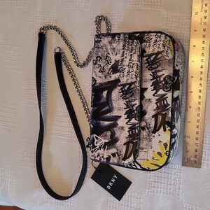 DKNY graffiti cross-body purse